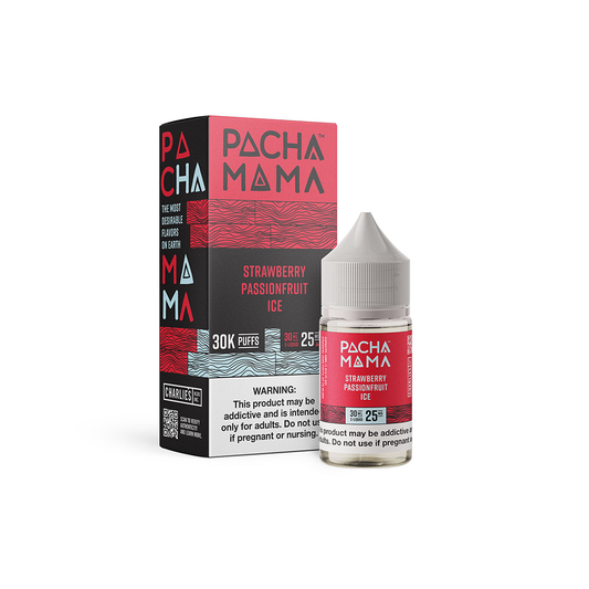 Strawberry Passionfruit Ice by Pachamama PLUS Metatine Salt Series E-Liquid 30mL (Salt Nic) with packaging