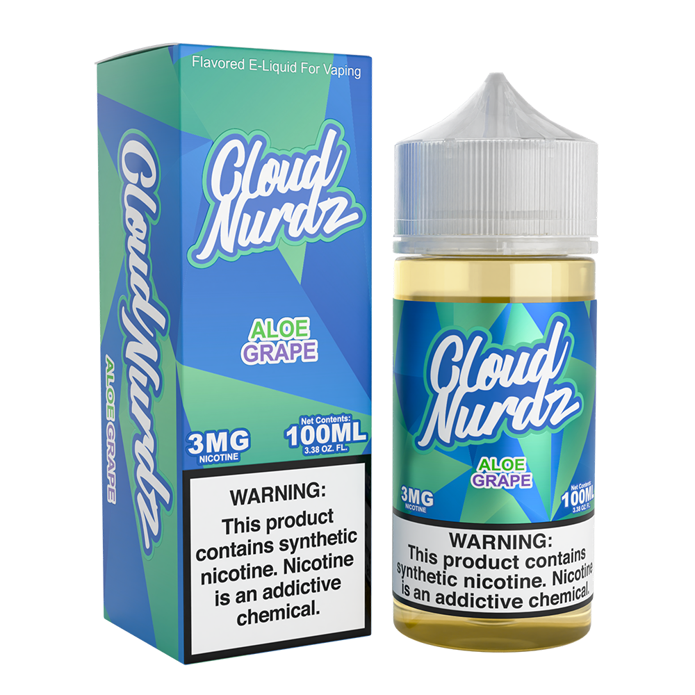 Aloe Grape by Cloud Nurdz Series E-Liquid 100mL (Freebase) WITH PACKAGING