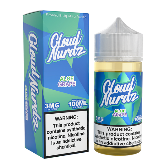 Aloe Grape by Cloud Nurdz Series E-Liquid 100mL (Freebase) WITH PACKAGING