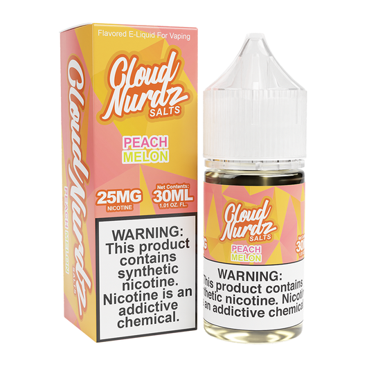 Peach Melon by Cloud Nurdz Salt Series E-Liquid 30mL (Salt Nic) with packaging