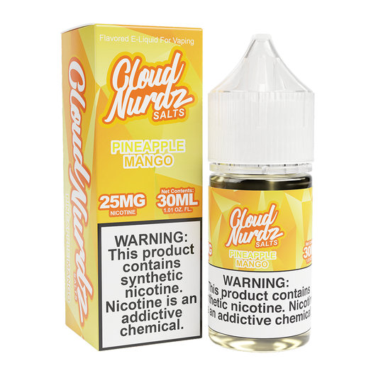 Pineapple Mango by Cloud Nurdz Salt Series E-Liquid 30mL (Salt Nic) with packaging