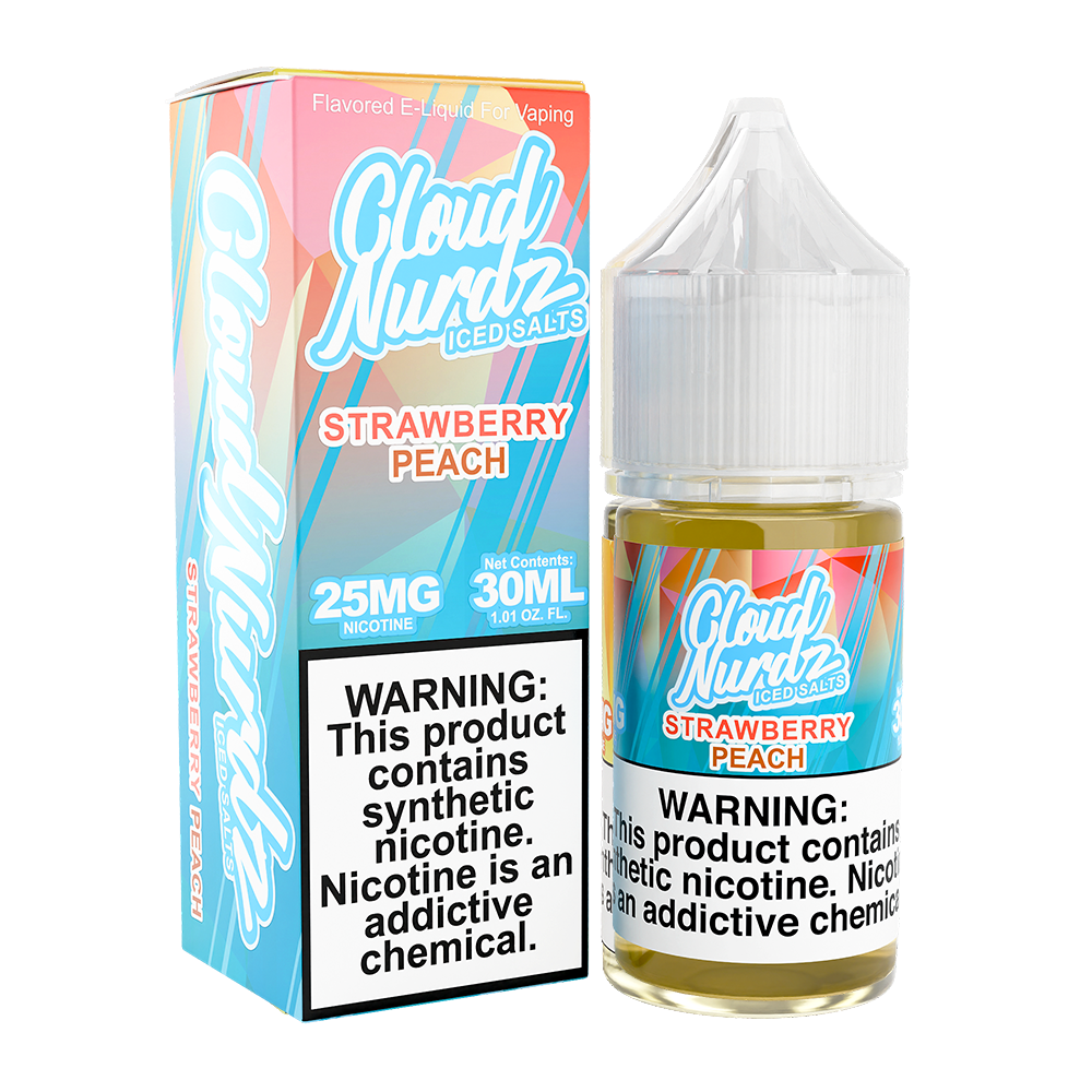 Strawberry Peach Ice by Cloud Nurdz Salt Series E-Liquid 30mL (Salt Nic) wth packaging