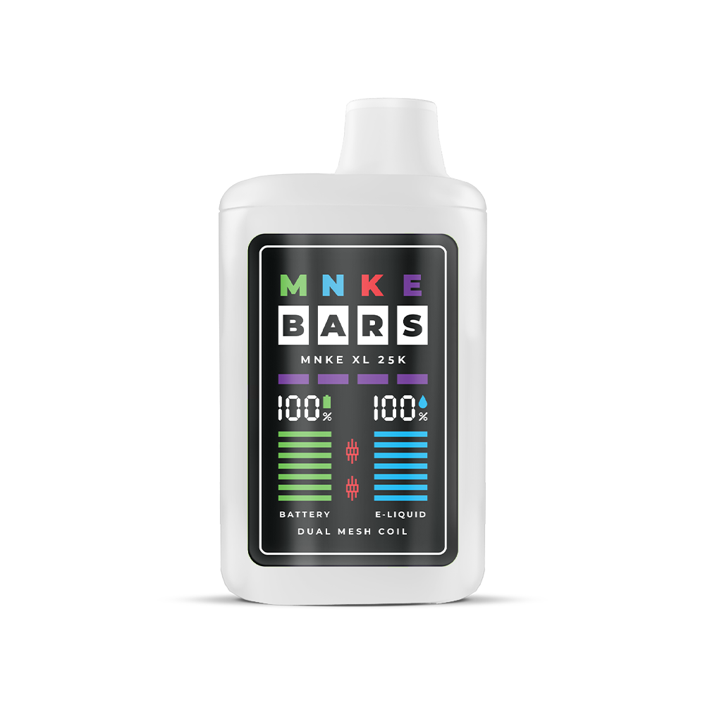 MNKE Bars XL ZERO Disposable 25000 Puffs 18mL 0mg | white gummy