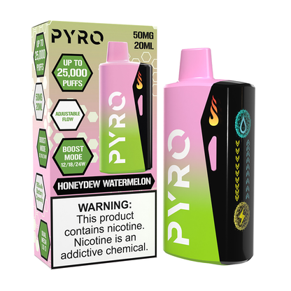 Pyro Boost Disposable 25000 Puffs 20mL 50mg | HONEYDEW WATERMELON WITH PACKAGING