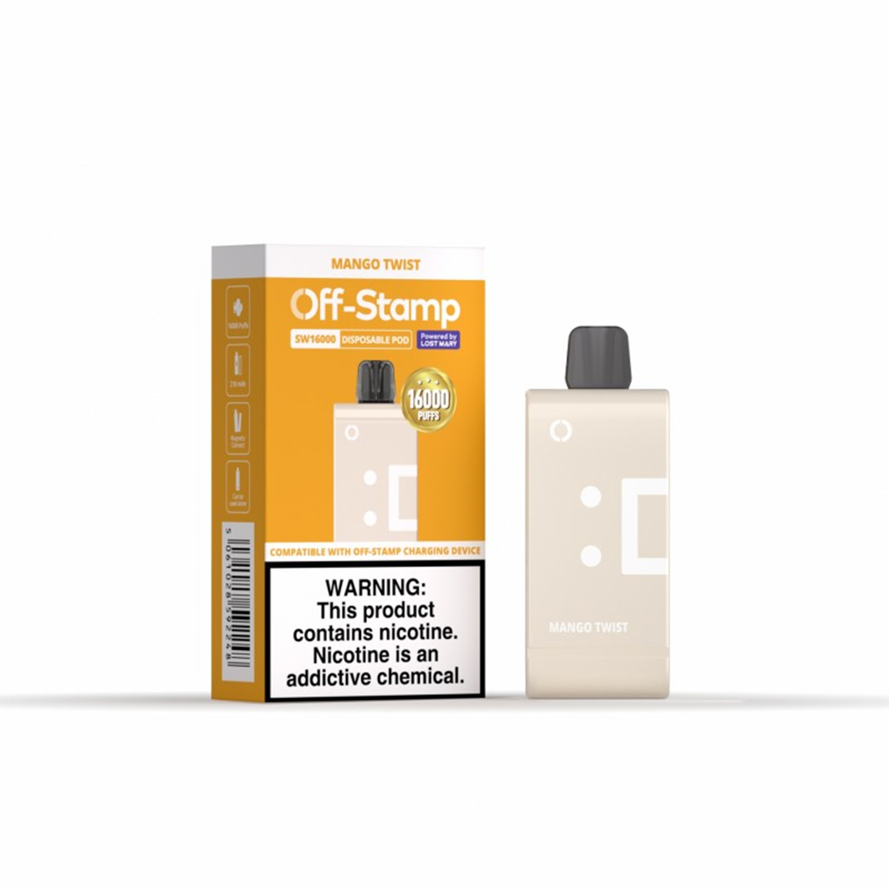 Off Stamp SW16000 Disposable 16000 Puffs 17mL 50mg (Pod Disposable Only) | mango twist with packaging