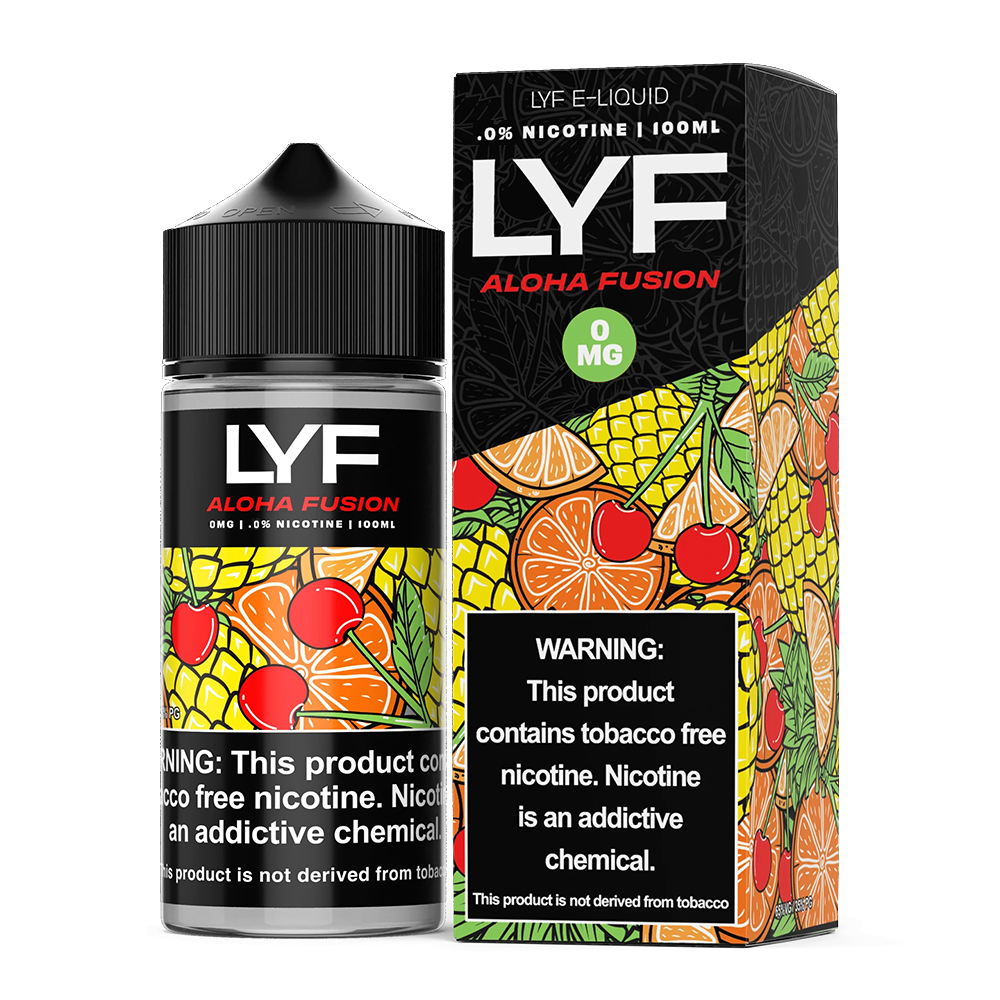 Aloha Fusion by LYF Series E-Liquid 100mL (Freebase) with packaging