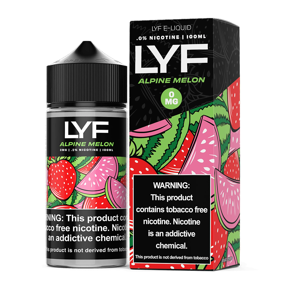 Alpine Melon by LYF Series E-Liquid 100mL (Freebase) with packaging