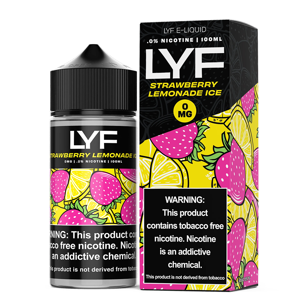 Strawberry Lemonade Ice by LYF Series E-Liquid 100mL (Freebase) with packaging