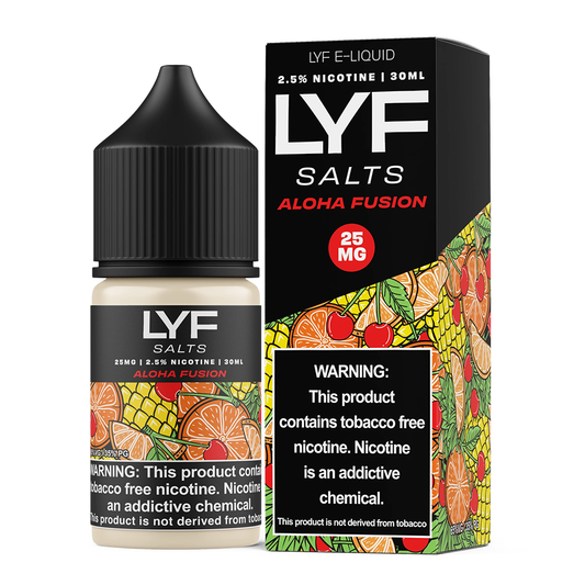 Aloha Fusion by LYF Series E-Liquid 30mL (Salt Nic) with packaging