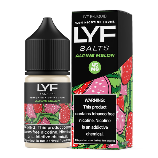 Alpine Melon by LYF Series E-Liquid 30mL (Salt Nic) with packaging