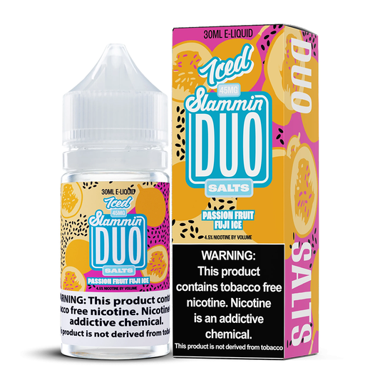 Passionfruit Fuji Ice by Slammin Duo Series E-Liquid 30mL (Salt Nic) with packaging