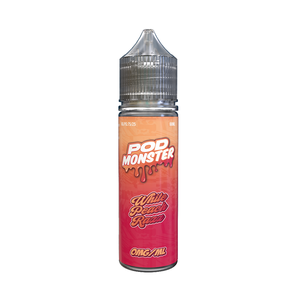 White Peach Razz by Pod Monster Series E-Liquid 60mL (Freebase)