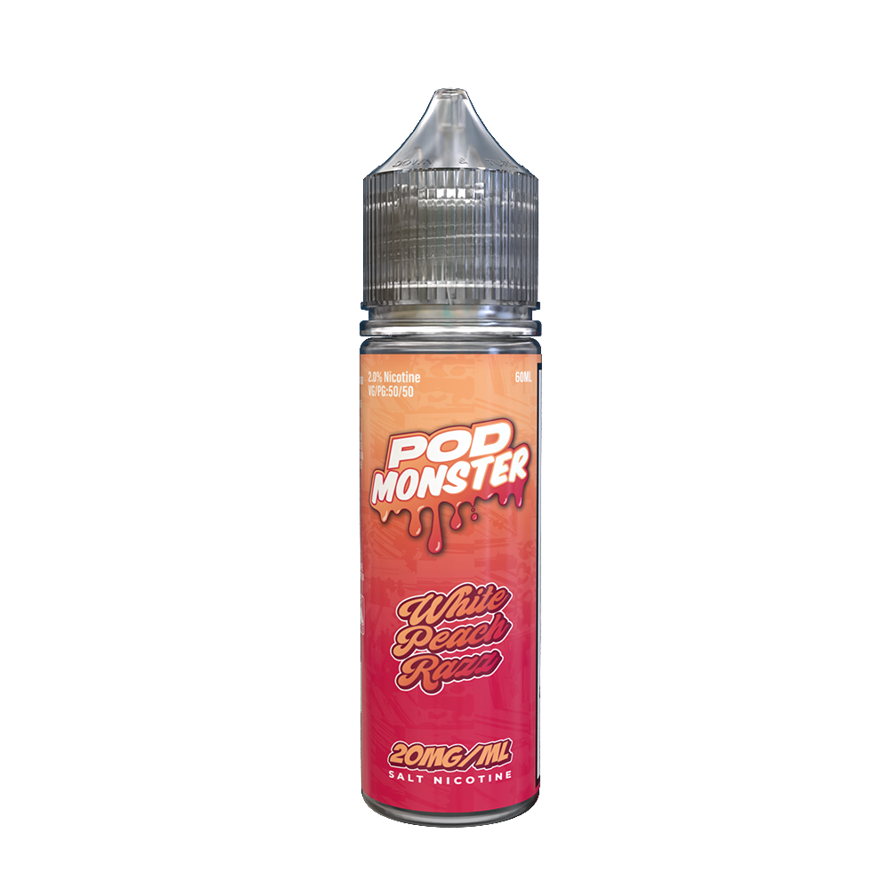 White Peach Razz by Pod Monster Series E-Liquid 60mL (Salt Nic)