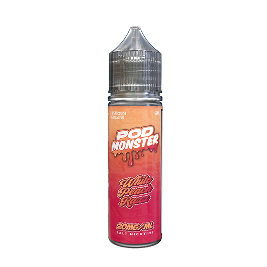 White Peach Razz by Pod Monster Series E-Liquid 60mL (Salt Nic)