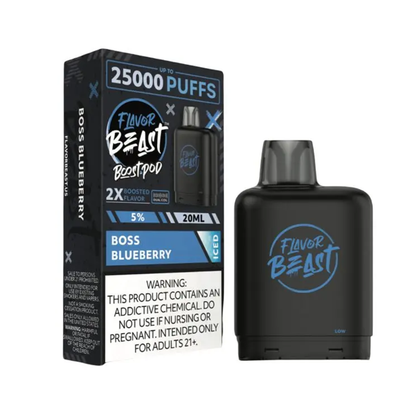 Flavor Beast Level X Boost Pods 1pc | 25000 Puffs 20mL 50mg | boss blueberry with packaging