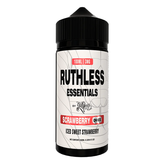 Scrawbrrry On Ice (Strawberry Ice) by Ruthless Essentials Series E-Liquid 100mL (Freebase)