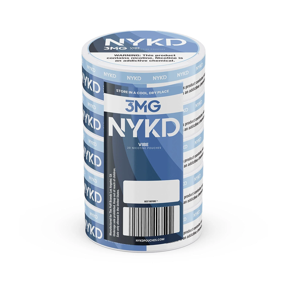 NYKD Nicotine Pouches (20ct Can)(5-Can Pack) - vibe