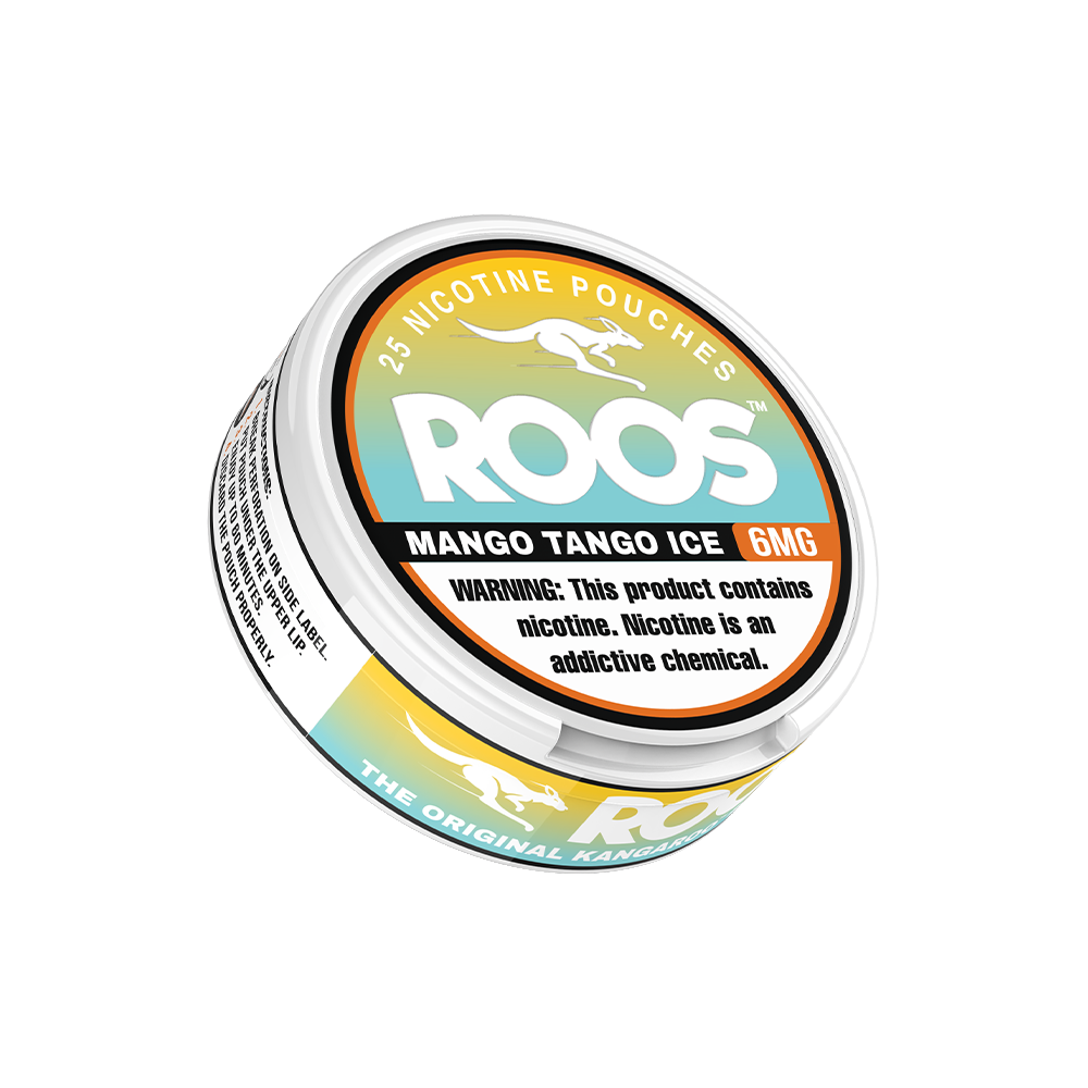 Roos Nicotine Pouches (25ct Can)(5-Can Pack) mango tango ice 6mg