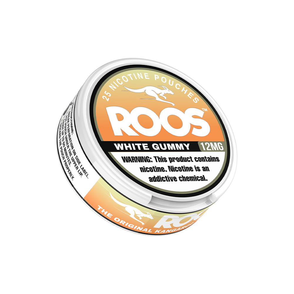 Roos Nicotine Pouches (25ct Can)(5-Can Pack) white gummy 12mg