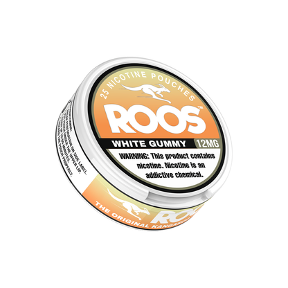 Roos Nicotine Pouches (25ct Can)(5-Can Pack) white gummy 12mg