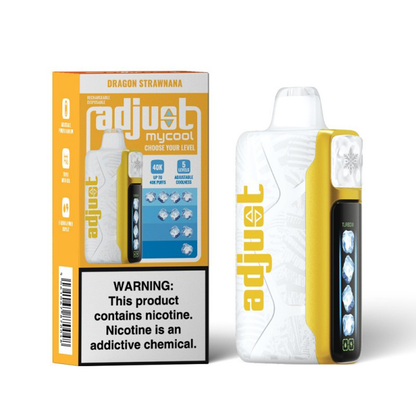 Adjust MyCool Disposable 40000 Puff 20mL 50mg - Dragon Strawnana with packaging