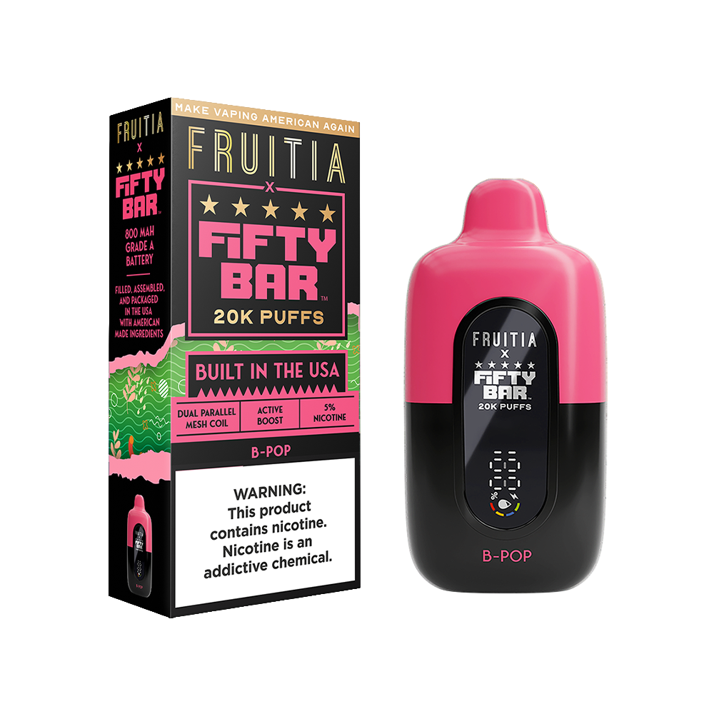 Fifty Bar Fruitia Disposable 20000 Puffs 16mL 50mg| B pop with packaging