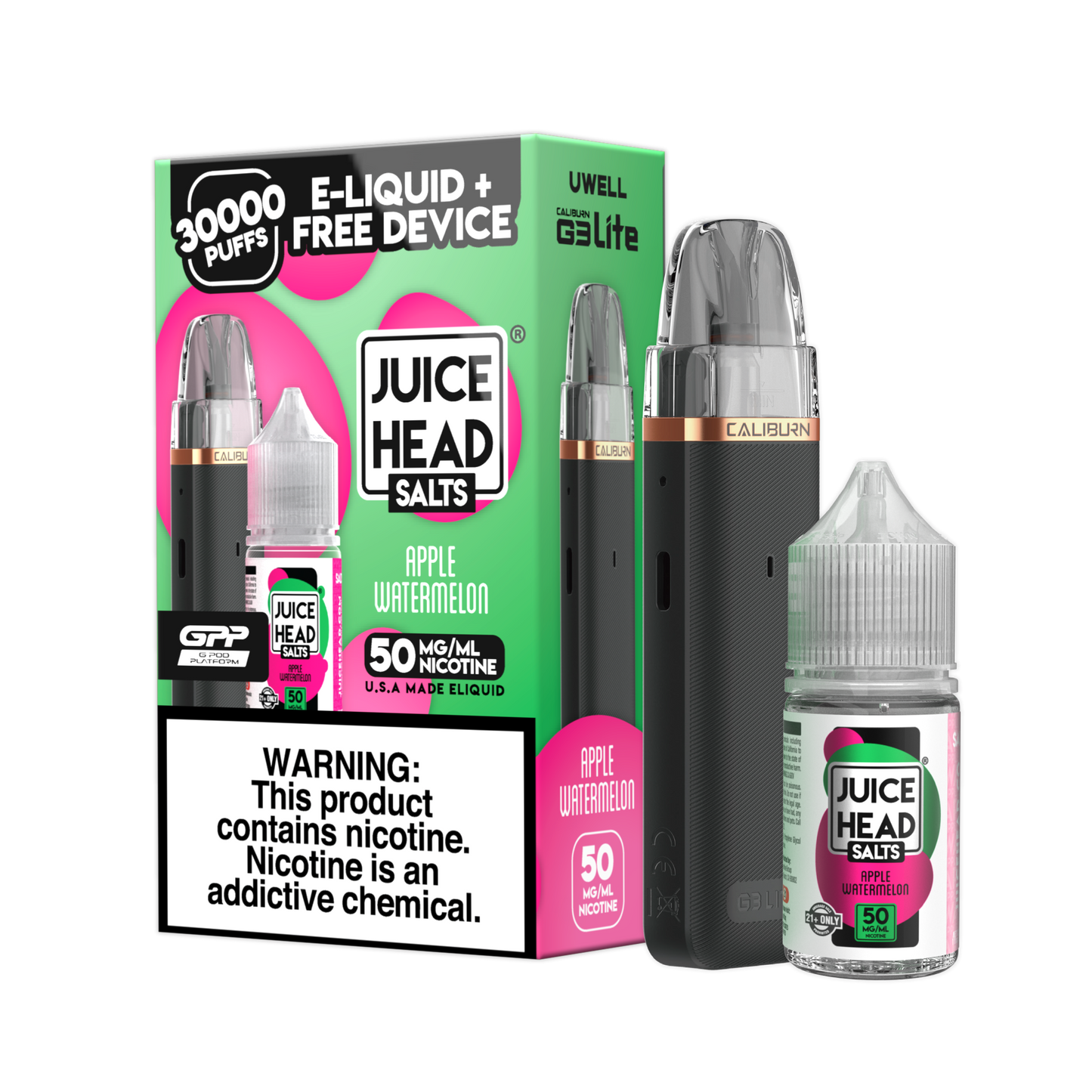 Juice Head x Uwell Caliburn G3 Lite Collab Bundle| Apple watermelon with packaging