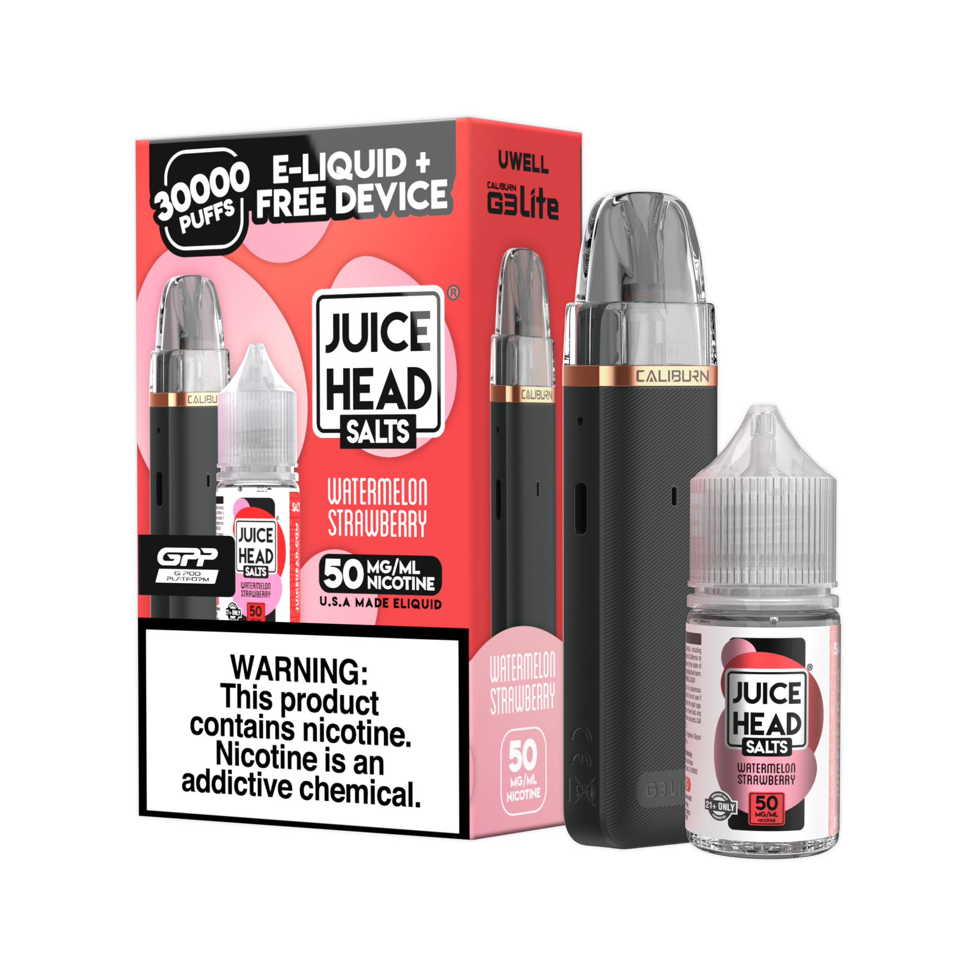 Juice Head x Uwell Caliburn G3 Lite Collab Bundle | Watermelon strawberry with packaging