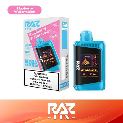 RAZ LTX 25K Disposable 16mL 50mg - Blueberry Watermelon with packaging