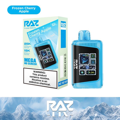 RAZ LTX 25K Disposable 16mL 50mg - Frozen Cherry Apple with packaging