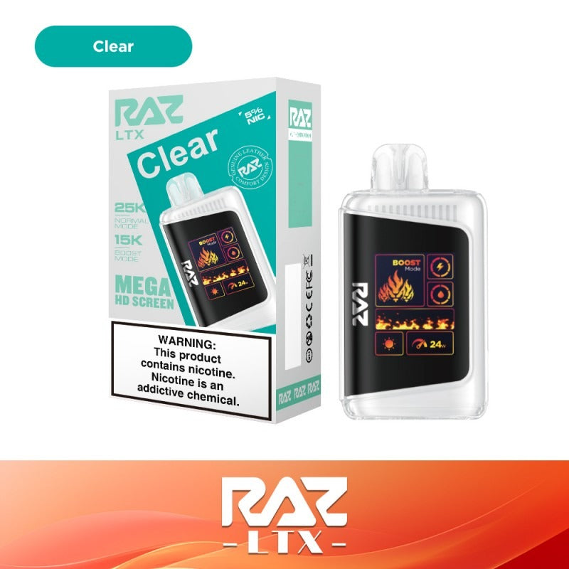 RAZ LTX 25K Disposable 16mL 50mg clear with packaging