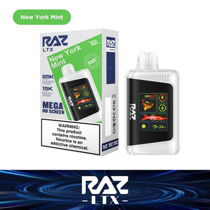 RAZ LTX 25K Disposable 16mL 50mg new york mint with packaging