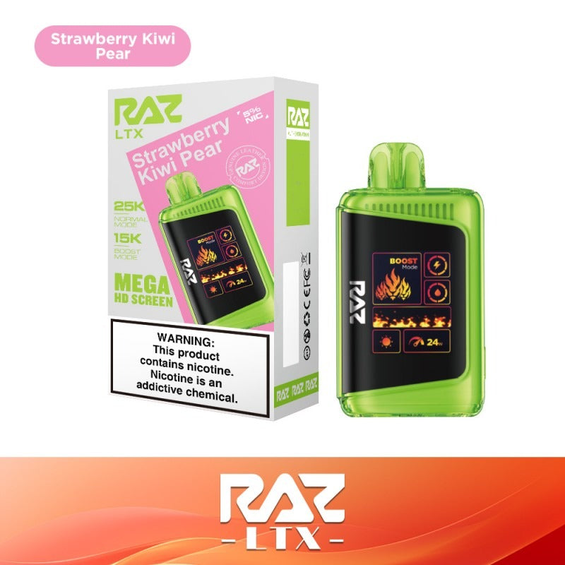 RAZ LTX 25K Disposable 16mL 50mg - Strawberry Kiwi Pear with packaging