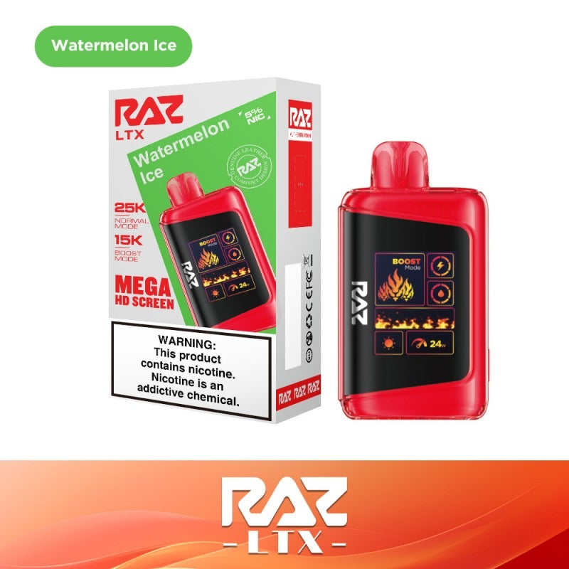 RAZ LTX 25K Disposable 16mL 50mg - Watermelon Ice with packaging 