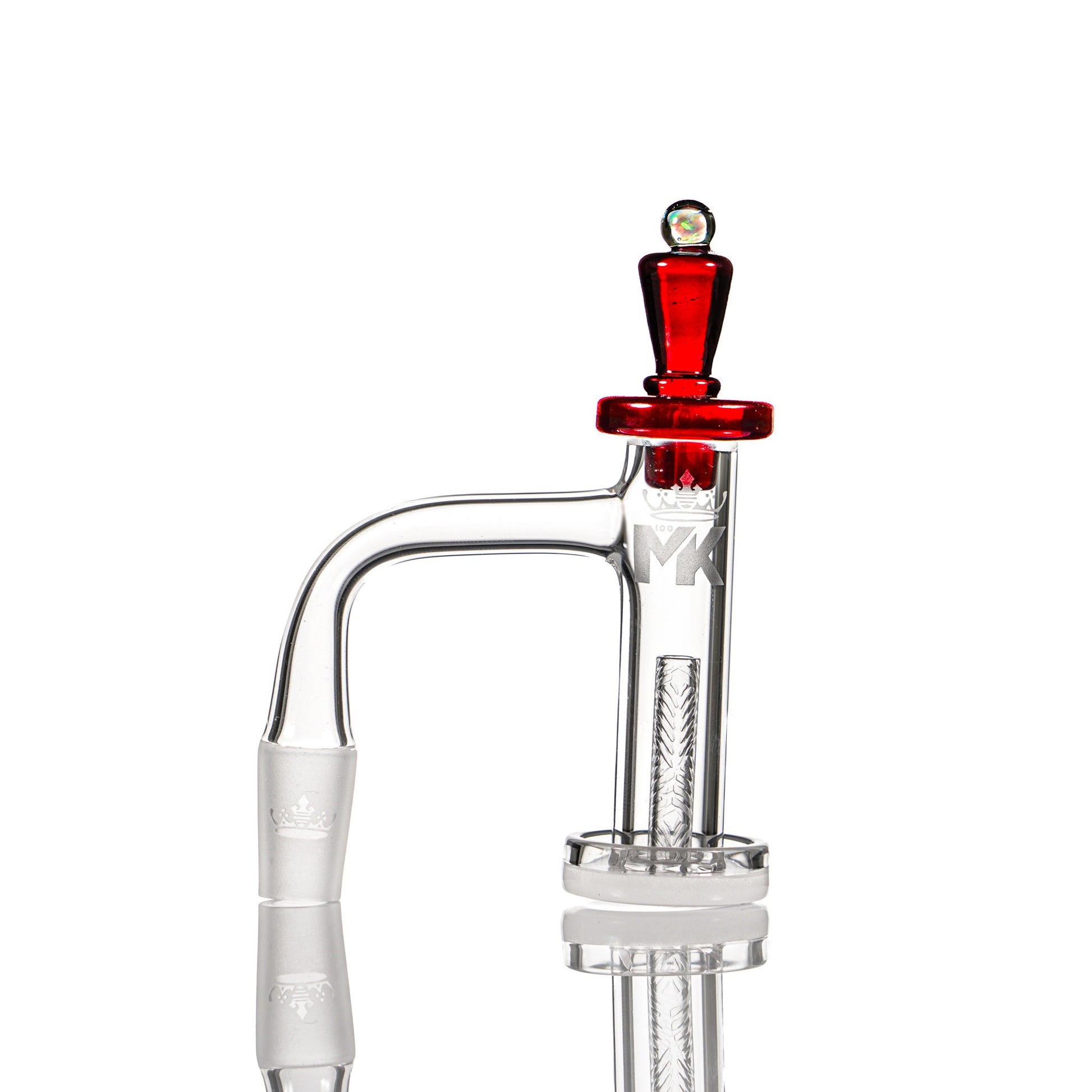 MKGlass MKQB22 XL White Bottom Glass Banger | red