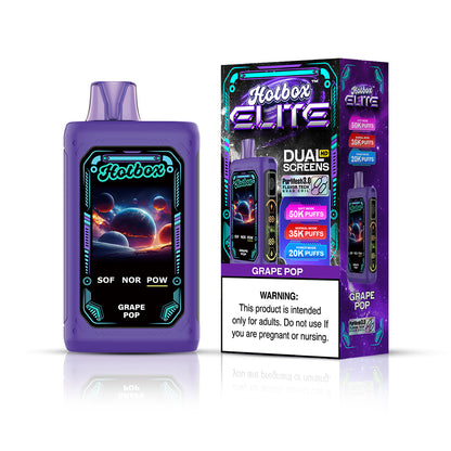 Puff Labs Hotbox Elite Disposable 50000 Puffs 30mL 50mg| Grape Pop with packaging