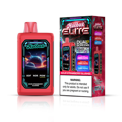 Puff Labs Hotbox Elite Disposable 50000 Puffs 30mL 50mg | Sour Strawberry Slushee with packaging