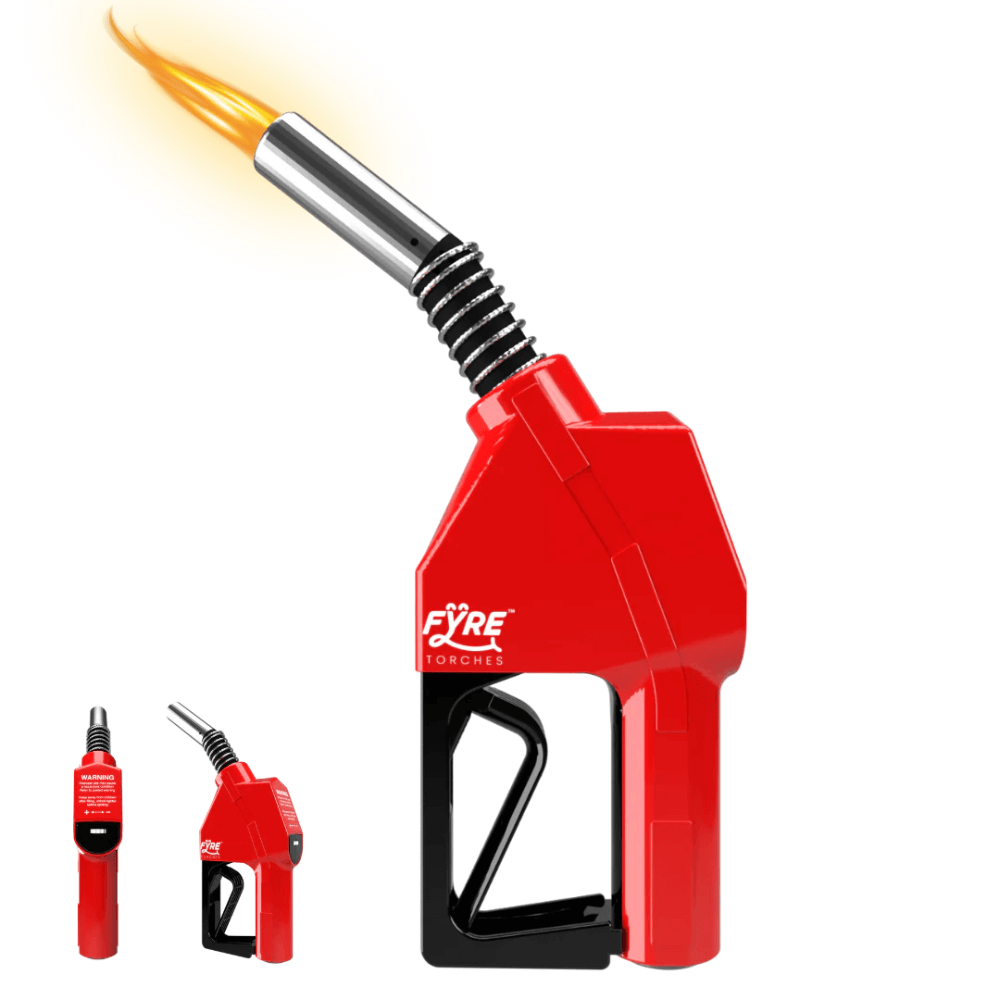 Smyle Labs Fyre “Gas Pump” Shaped Torch Refillable and Adjustable Flame| red