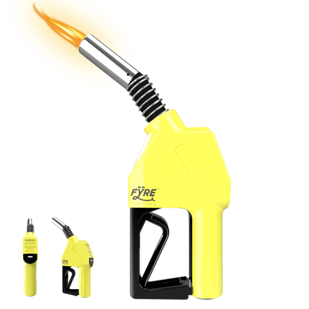 Smyle Labs Fyre “Gas Pump” Shaped Torch Refillable and Adjustable Flame | yellow