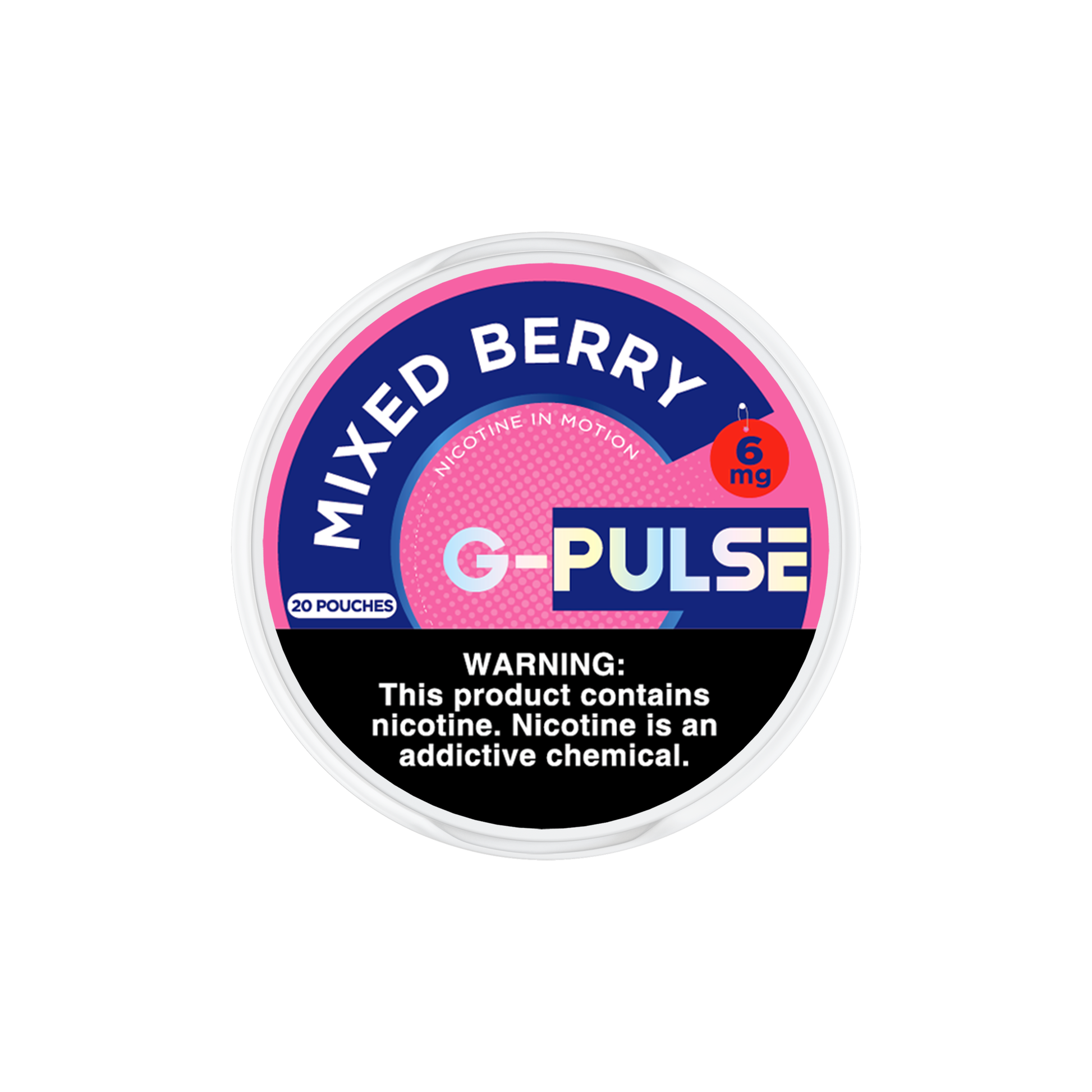 G Pulse Nicotine Pouches (20ct Can) 5pc Display | mixed berry