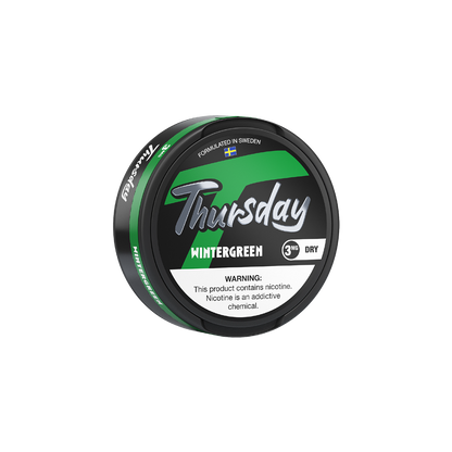 Thursday Dry Nicotine Pouches (20ct Can) 5pc Display - Wintergreen