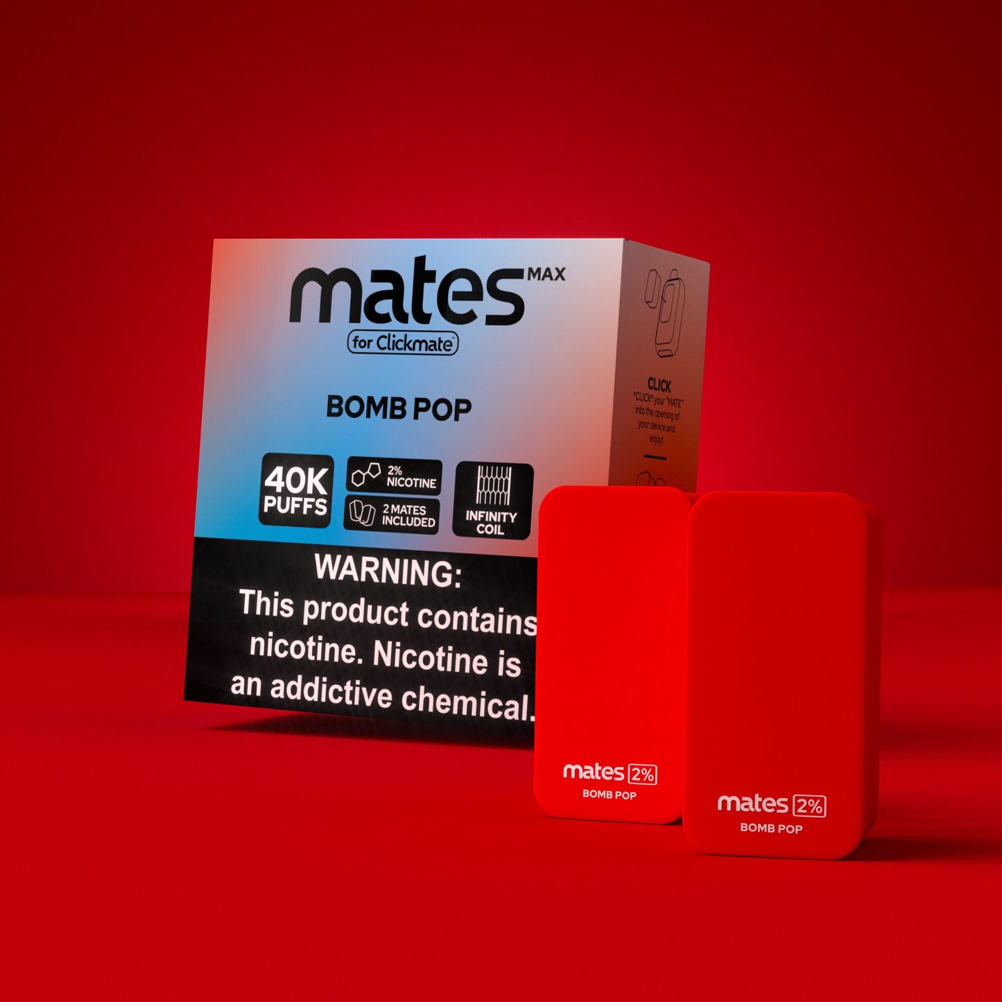7Daze Clickmates | 5% Prefilled Mates MAX (2-Pack) | bomb pop with packaging