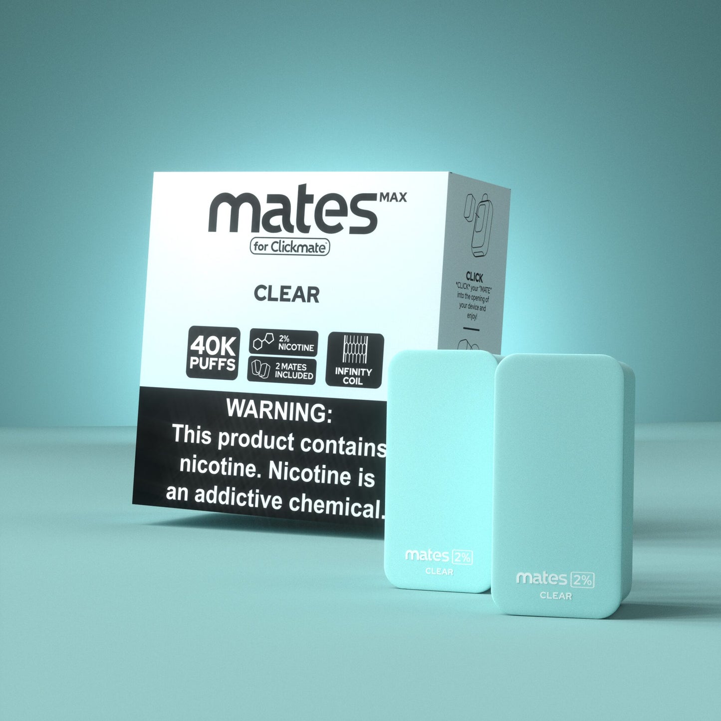 7Daze Clickmates | 5% Prefilled Mates MAX (2-Pack) | clear with packaging