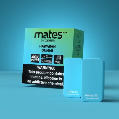 7Daze Clickmates 2% Prefilled Mates MAX (2-Pack) hawaiian guymmi with packaging