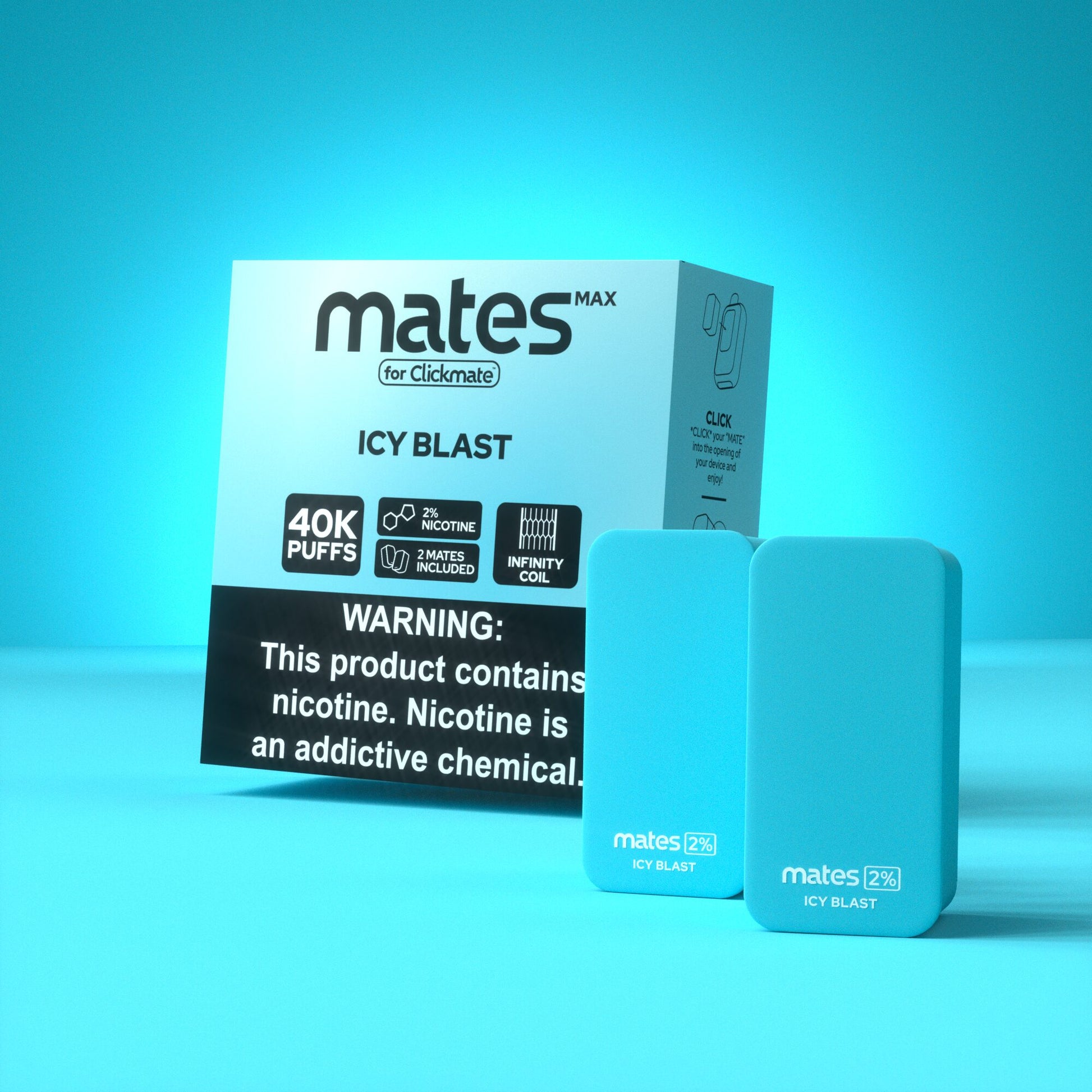 7Daze Clickmates | 5% Prefilled Mates MAX (2-Pack) | icy blast with packaging