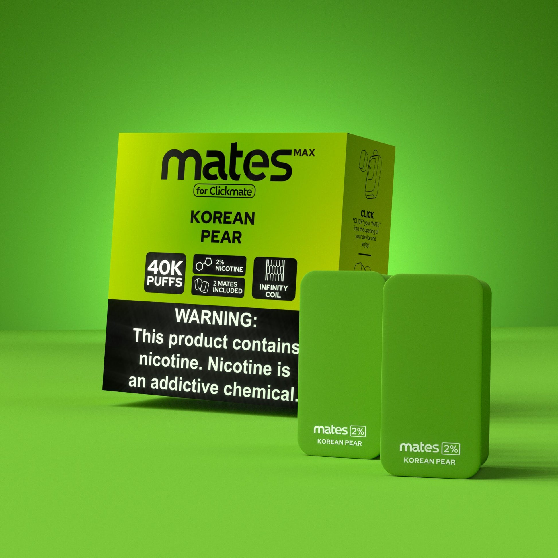 7Daze Clickmates | 5% Prefilled Mates MAX (2-Pack) | korean pear with packaging