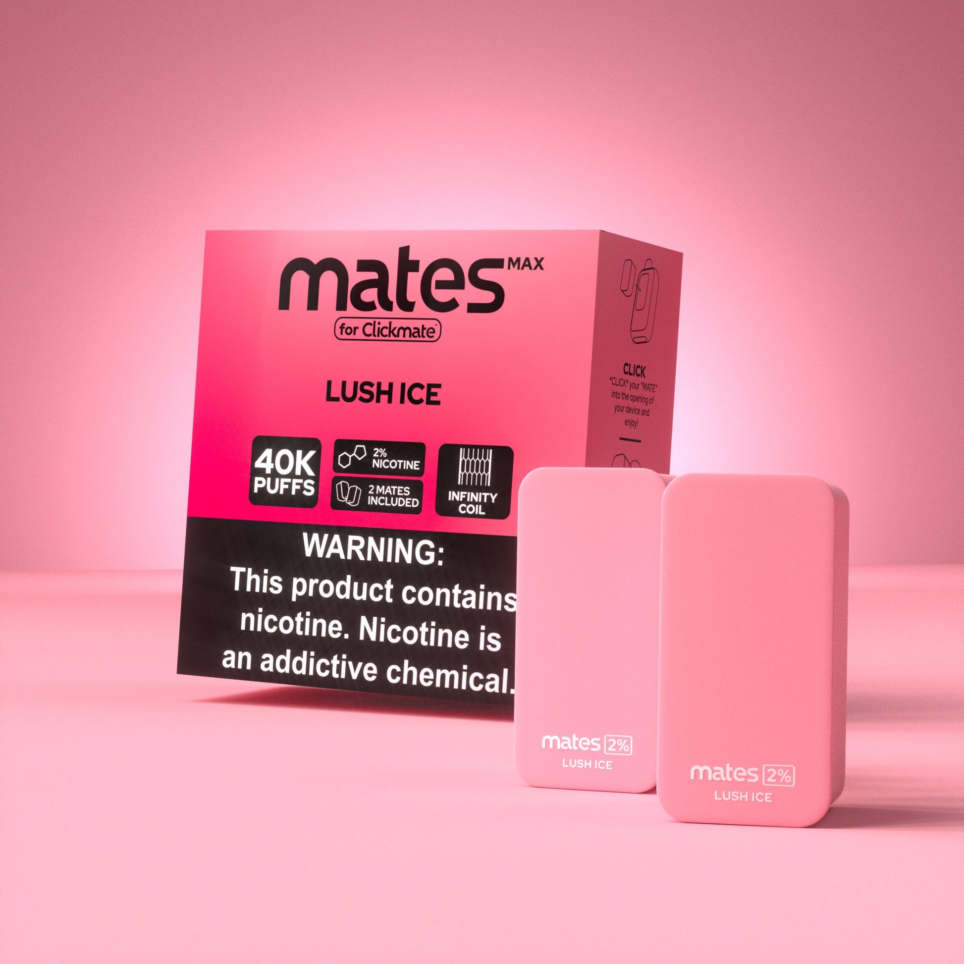 7Daze Clickmates | 5% Prefilled Mates MAX (2-Pack) | lush ice with packaging