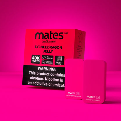 7Daze Clickmates | 5% Prefilled Mates MAX | (2-Pack) | lycheedragon jelly with packaging