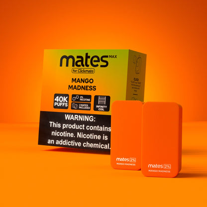 7Daze Clickmates 2% Prefilled Mates MAX (2-Pack) mango madness with packaging