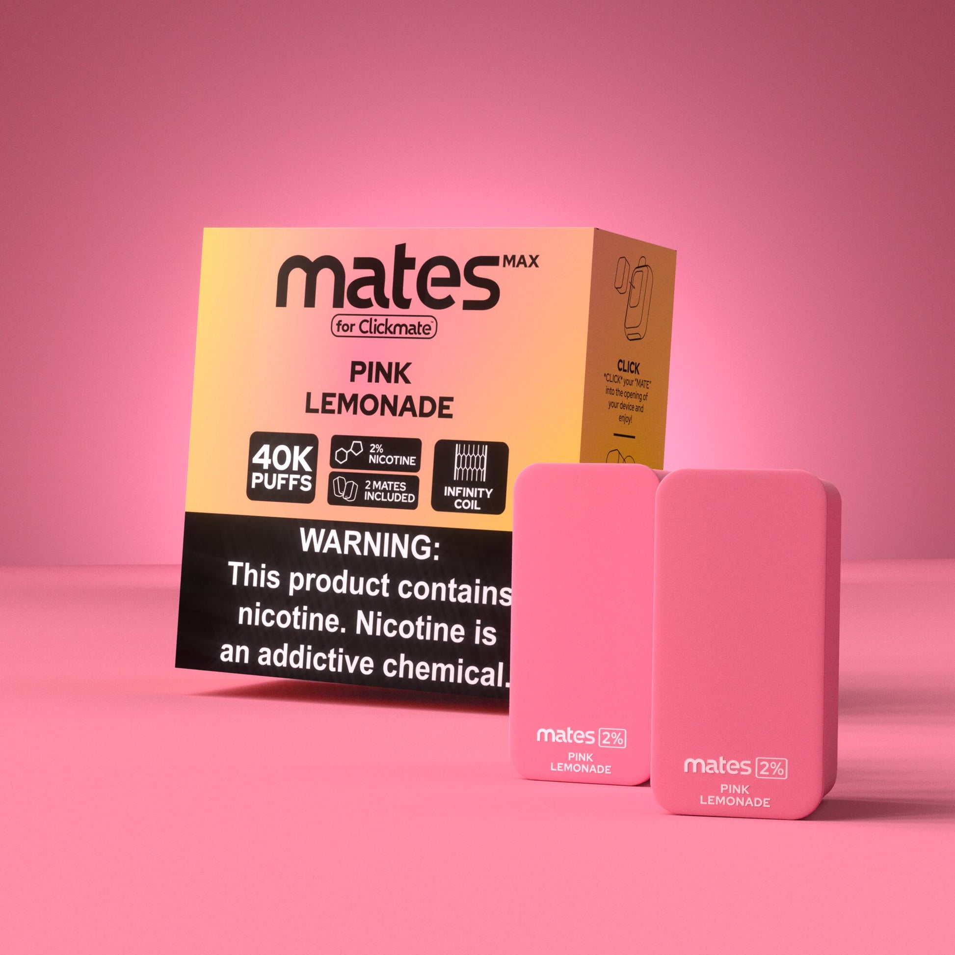 7Daze Clickmates | 5% Prefilled Mates MAX | (2-Pack) | pink lemonade with packaging
